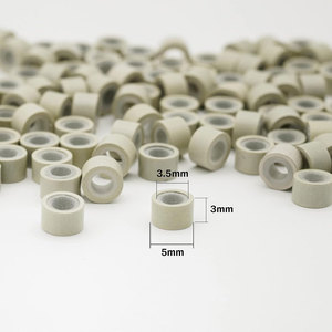 Kit d'outils pour extensions de cheveux avec 200 micro-anneaux en silicone beige, kit d'extension avec pinces courbées, crochet de tirage et enfileur à boucle - Product Image 5