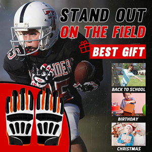 Gants de football américain personnalisés en gros – Qualité supérieure, paume adhérente, dos imprimé en silicone, antidérapants et imperméables - Product Image 3