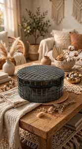 Bol en verre rond bohème avec grille, couvercle de drainage écologique pour servir les aliments et décorer les tables extérieures - Product Image 2
