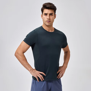 T-shirt de sport pour homme à séchage rapide, haut d'entraînement de gym à manches courtes, haute qualité, vente en gros pour les grossistes - Product Image 2