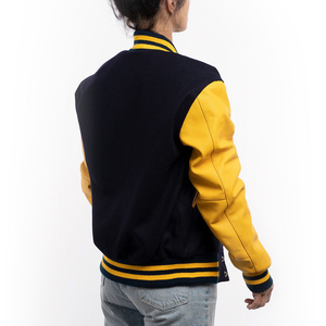 แจ็คเก็ต Varsity Letterman ขายส่ง แจ็คเก็ตเบสบอลแบบกันน้ำ แจ็คเก็ตวินด์เบรกเกอร์แบบกำหนดเองพร้อมแขนหนัง ไซส์ใหญ่พิเศษ - Product Image 2