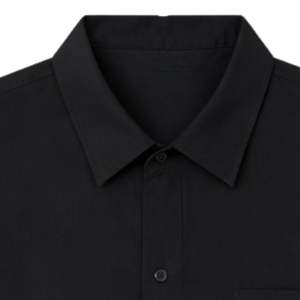 <b>Men</b> Nylon Drawcord <b>Shirt</b> Short Sleeve Lightweight Casual <b>Utility</b> Top Solid Black Relaxed Fit OEM Wholesale Supply - Product Image 3