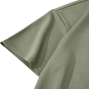 T-shirt à col rond pour homme, vert olive, tricot uni, décontracté, pour l'été - Product Image 6