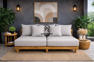 Modern Waterproof Solid Teak <b>Wood</b> Outdoor <b>Sofa</b> Set Trend 2026 with Cushions <b>for</b> Garden Hotel Park Use - Product Image 3