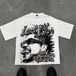 Camisetas de Hombre con Logo Personalizado, 300GSM, Estilo Urbano, Corte Cuadrado, Tops Cortos de Algodón Grueso con Gráficos, Ajuste Holgado Oversize - Product Image 2