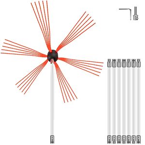 26FT Kit spazzacamino 8 aste flessibili in Nylon spazzola per la pulizia del camino Kit con trapano azionato strumento di pulizia del camino efficiente - Product Image 1