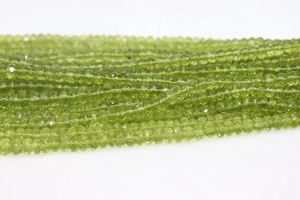 Natural Peridot Faceted Rondelle Beads 4.5-6mm 16 Inches Long Strand for Jewelry Making Rare Big Size - Product Image 5