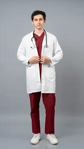 เสื้อกาวน์แล็บแบบใช้แล้วทิ้งคุณภาพสูง เสื้อคลุมป้องกันแบบไม่ถักทอสำหรับห้องปฏิบัติการและอุตสาหกรรม มีจำหน่ายในราคาขายส่ง - Product Image 3