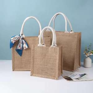 Sac de transport en toile de jute recyclable avec logo imprimé pour campagne promotionnelle - Product Image 4