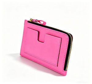 [สินค้าใหม่] กระเป๋าใส่บัตรหนังวัวแท้ Castello ดีไซน์มินิมอล ช่องซิป สีกรมท่า สีฟ้าอ่อน สีชมพู สีแดง - Product Image 2