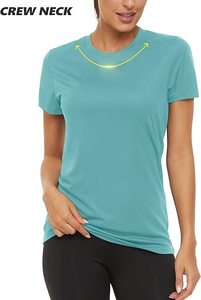 Camiseta Deportiva Personalizada para Mujer, Cuello Redondo, Color Turquesa, Secado Rápido, Transpirable, para Entrenamiento Físico, Gimnasio y Running - Product Image 3