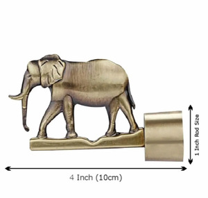 Brass Antique Elephants <b>Curtain</b> Bracket Designer Door and Window Rod Fittings at Home Hotel Restaurant - Product Image 2