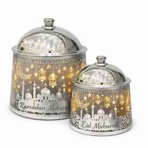 Décoration de luxe islamique pour le Ramadan, en acier inoxydable, 33 cm, noir et or, design mosquée, pour l'Aïd, la décoration de la maison du Moyen-Orient, les hôtels, les mariages et les événements - Product Image 2