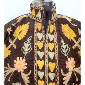Chaqueta Cotrise Elegante Bordada al por Mayor, Abrigo Regular de Otoño/Invierno con Patrones Tradicionales, Forro de Algodón Transpirable, a la Moda - Product Image 2