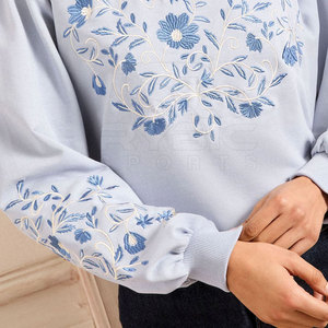 Sweat-shirt en coton personnalisé avec logo brodé pour femme, respirant, coupe ample, vêtements décontractés à vendre - Product Image 6