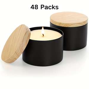 Paquete de 12 Frascos Redondos Transparentes para Velas con Tapón Hermético para Evitar la Mezcla de Sabores, Hechos en China - Product Image 2