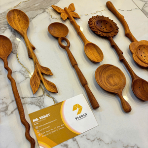 Cuillère en bois premium du Vietnam pour servir des desserts gourmands et mélanger des salades nutritives par 99 Gold Data Company - Product Image 1