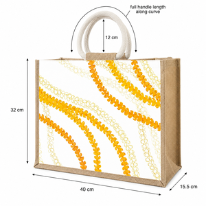 Custom Logo Printed Dyed Jute Beach Tote <b>Bag</b> 40x32x15.5 cm PP Laminated Reusable Shopping Handbag Rope Handle Wholesale OEM ODM - Product Image 2
