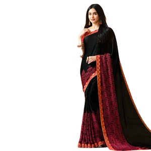 NUEVO Sari para Mujer, Blusa Sari, Diseño Indio para Bodas, Estilo Bollywood Pakistaní, Ropa de Fiesta Étnica, Sari Bollywood de Georgette Digital - Product Image 1