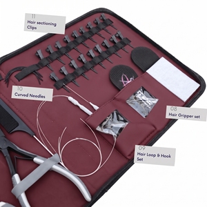 Kit d'outils professionnels pour extensions de cheveux à micro-anneaux, pince à sertir les perles, outil de suppression, outil de pressage pour extensions à bandes, coupe-adhésif, crochet et boucle - Product Image 4