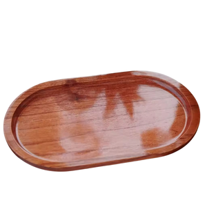 Ensemble de 2 plateaux de service en bois naturel, forme ronde, pour table, cuisine, maison et hôtel, plateaux de service pour aliments - Product Image 6
