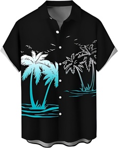 New Short-Sleeved Men's <b>Shirts</b> Hot Sale Beach <b>Shirts</b> Fashion Printed Hawaiian <b>Shirts</b> Beach Wear Knitted Summer Style OEM <b>Shirts</b> - Product Image 2