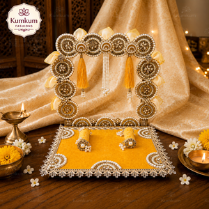 Decoración Artesanal India Más Vendida: Ídolo Decorativo de Dios Singhasan, Fondo para Laddu Gopal Krishna Ganesha, Decoración Festiva para Sala de Pooja y Hogar - Product Image 4