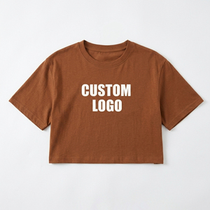 Wholesaler Plain <b>Athletic</b> Women Crop Apparel Custom Screen Printed Lightweight Female Streetwear Tee Shirts Factory - Product Image 5