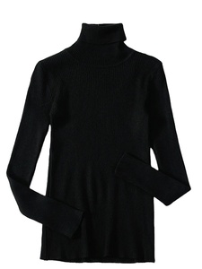 เสื้อสเวตเตอร์คอเต่าสำหรับผู้หญิง, เสื้อจั๊มเปอร์แบบสวมหัวแฟชั่นฤดูหนาวแบบเรียบง่ายยืดหยุ่นสูงถักฤดูใบไม้ร่วงเสื้อรุ่นพื้นฐานเสื้อเบลาส์ลำลอง - Product Image 5