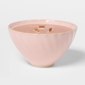 Vaso de cerámica superventas para velas con triple mecha de madera, cuenco ancho, acabado de brillo suave, reutilizable, decoración de lujo para el hogar, estilo de larga duración. - Product Image 3