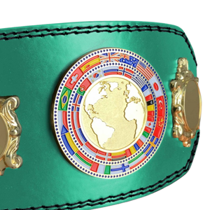 Cinturón de Campeonato de Lucha Libre Verde, Diseño Global, Detalles en Dorado, Cinturón de Título Personalizable - Product Image 3