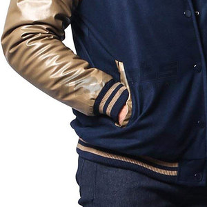 Premium Quality Customized Logo Leather Sleeves <b>Letterman</b> <b>Jacket</b> Fashion Clothing Long Sleeves Leather Sleeves <b>Letterman</b> <b>Jacket</b> - Product Image 3