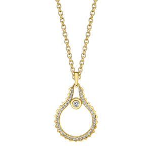 Collier pendentif goutte d'eau pour femme, plaqué or 18 carats, alliage de diamants, chaîne classique, bijoux à porter au quotidien - Product Image 1
