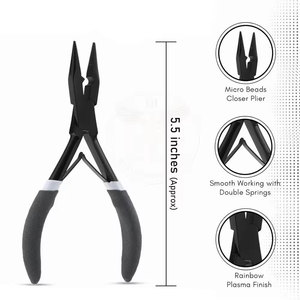 Service OEM, faible MOQ, kit d'extension de cheveux en acier inoxydable de haute qualité avec pinces à extensions durables et outil à boucles - Product Image 5