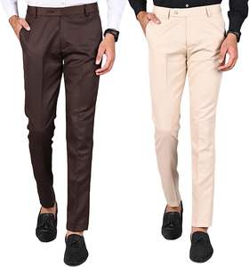 Pantalones Formales para Hombre, Corte Regular, Cintura Media, Cierre de Cremallera, Talla y Color Personalizados, la Mejor Calidad de la India - Product Image 1