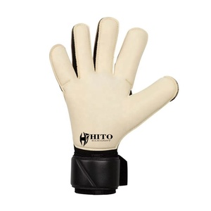 Gants de gardien de but en latex blanc et noir de qualité supérieure, design personnalisé, embossage allemand, sangle en latex imprimée à l'écran - Product Image 3