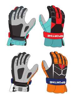 Gants de lacrosse SPORTINE PRO en tissu avec poignées, vente directe d'usine, best-seller, très résistants - Product Image 3