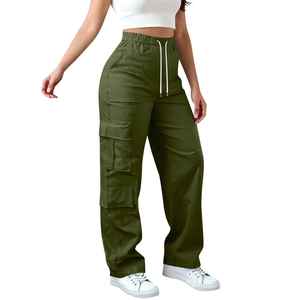 <b>Women</b> Cargo Pants Wholesale Mid Waist Loose Fit Casual Streetwear Pants Autumn Fashion New Design Trousers - Product Image 3