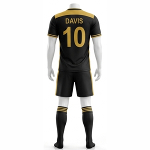 Uniformes de football personnalisés de couleur unie, service OEM, uniformes de football sur mesure, uniformes unisexes respirants et imprimés, conçus sur mesure - Product Image 2