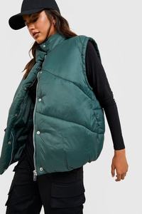 Chaleco de otoño elegante para mujer, detalle de edredón de gran tamaño, chaqueta de carcasa suave, poliéster 100%, ultraligero con relleno de algodón - Product Image 5