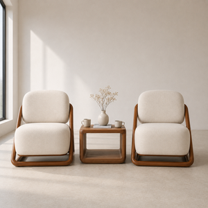 Fauteuil lounge moderne rembourré avec structure en bois, dossier solide, design ergonomique pour le mobilier de salon - Product Image 5