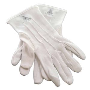 Gants de cérémonie en coton blanc pour réunions rituelles, insignes fraternels formels, doux, confortables et respirants - Product Image 5