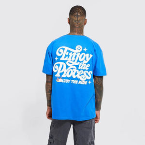 T-shirt pour homme en coton délavé à l'acide, col rond, style vintage, impression hip-hop personnalisée, impression en relief, streetwear - Product Image 6