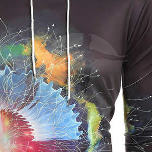 Sweat-shirts à capuche décontractés épais avec poche, impression numérique, service OEM pour vêtements d'extérieur unisexes d'hiver - Product Image 4