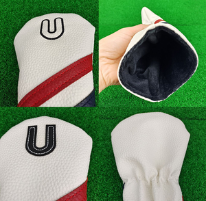 SOSH4 Housse de club de golf personnalisable en cuir PU, motif feuille, fermeture magnétique durable, couleurs unies, résistante à l'eau, édition limitée - Product Image 5