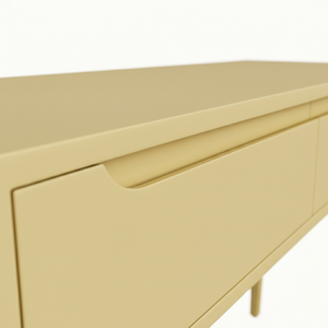 Table console moderne en chêne massif avec 2 tiroirs, design écologique pour le salon, couleur moderne - Product Image 4