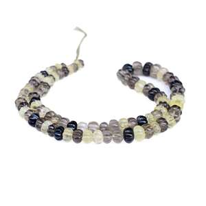 ลูกปัดหินควอตซ์เลมอนสองสีธรรมชาติ รูปทรงเมลอนฟักทอง สำหรับทำเครื่องประดับ - Product Image 3