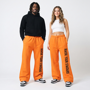 Pantalones Deportivos Unisex Holgados, Casuales, 100% Algodón, Felpa, Corte Holgado, Largos, Cintura con Cordón Ajustable, Estampados, para Hombre y Mujer - Product Image 1