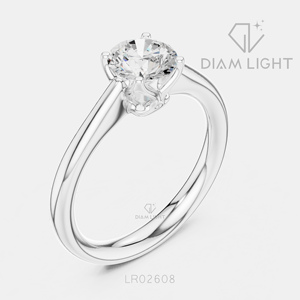Bague de fiançailles solitaire en or blanc 14 carats avec diamant de laboratoire certifié IGI, taille brillant ronde 0,90 carat, bijoux fins - Product Image 2