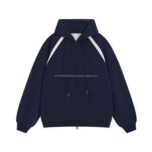 Sudadera con capucha y sudaderas con cremallera para hombre con logotipo personalizado, ropa de calle americana de gran tamaño para Otoño e Invierno - Product Image 2